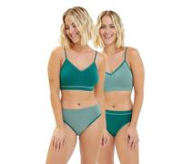 Billet Doux Women's Zen Attitude Briefs, Ivy Green/Cream + Ivy Green, 46-48 (Pack of 2)