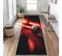 Billiard 8 Ball Runner Rug 60 x 240 cm Long Washable, Snooker Runner Rug for Hallway Non Slip Carpet, Kitchen Entryway Hall Bedroom Decor, Soft Low Pile jL&E251