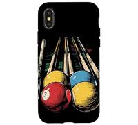 Billiard Ball and Cue Stick Graphic Case for iPhone X/XS