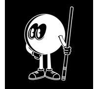 Billiard Ball Clipart with Female Player in cue Sports Design Wall Decals Paster Paper 50.4x75.3cm Wall beautification White