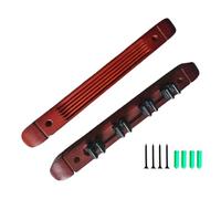 Billiard Cue Holder - Hardwood Wall Bracket with 4 Tail Clips, Wall Mounted Cue Shelf | Stylish and Sturdy Wooden Shelf for Pool Sticks and Playroom Accessories