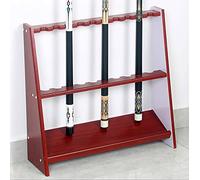 Billiard Cue Rack, Multifunction Wooden 10 Holes Freestanding Pool Cues Racks,Apply to School Home Club Game Room Billiards/Red Wood Grain / 60x18x57cm