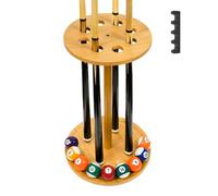 Billiard Cue Rack, Pool Table Accessories Hold 8 Cues, Pool Cue Stick Holder Wooden Floor Stand Pool Cue Holder for Game Room Billiard Room Decor