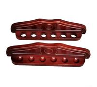 Billiard Cue Storage Rack with 6 Slots, Wooden Wall Mounted Stand for Pool Rooms(wine red)