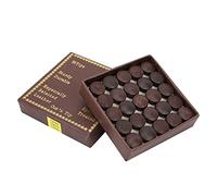 Billiard Cue Tips - Cowhide, Durable and Stable Performance, Prevents Skidding and Controls Rotation, 13mm / 0.5in Size for Easy Replacement, 50 Pieces Box