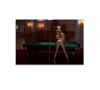 Billiard Hall Sexy Girl Hanging Poster Poster Vintage Art, Wall Canvas, Decoration Aesthetic, Living Room, Kids Room Dormitory, Cafe, Bathroom, Suitable for Bedroom, Gym, Cool Classic 20x30inch(50x75c