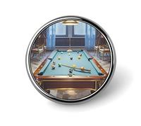 Billiard Lapel Pin for Men Panda Star Fashion Brooch Pin -Cute Enamel Badges, Aluminum Alloy Metal Pinback for Hats, Shirts, Bags, Jackets & Accessories (1 Inch Round Button Pins)