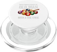 Billiard Never Underestimate An Old Man With A Cue Stick PopSockets PopGrip for MagSafe