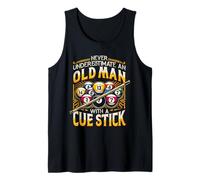 Billiard Never Underestimate an Old Man with A Cue Stick Tank Top