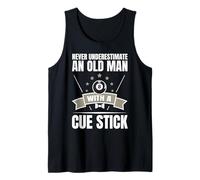 Billiard Never Underestimate an Old Man with A Cue Stick Tank Top