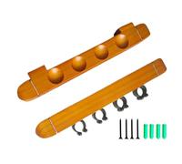 Billiard Pool Cue Rack - 10.63 Inch Wall Mount | 4 Clip Stick - Hardwood Display Storage Stand Keeps Equipment in the Playroom Tidy and Saves Space at the Same Time
