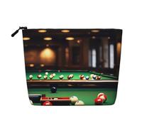 Billiard Print Makeup Bag for Women Large-Capacity Travel Toiletry Organizer Pouch Eco-Friendly