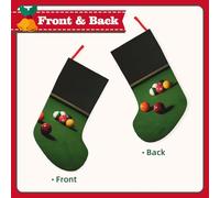 Billiard Printed Modern Patchwork Christmas Stocking ¨C 18in Washable Holiday Sock for Family, Kids & Home Decor