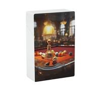Billiards Cigarette Case for Regular King Size 85mm 20 Capacity Push to Open Hard Shell Cigarette Box Portable & Waterproof Cigarettes Case for Men Women Pocket Cigarettes Holder, Cig Accessories