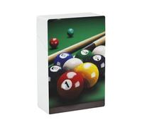 Billiards Cigarette Case for Regular King Size 85mm 20 Capacity Push to Open Hard Shell Cigarette Box Portable & Waterproof Cigarettes Case for Men Women Pocket Cigarettes Holder, Cig Accessories
