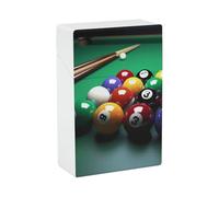 Billiards Cigarette Case for Regular King Size 85mm 20 Capacity Push to Open Hard Shell Cigarette Box Portable & Waterproof Cigarettes Case for Men Women Pocket Cigarettes Holder, Cig Accessories
