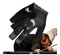 Billiards Gloves For Men - Sweat-Wicking Half Finger Gloves, Adjustable Hand Protector, Professional Pool Cue Sports Gear For Smooth Shots | Billiards Accessories, Adults Women Men, Indoor Gam