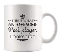 Billiards Mugs - This Is What An Awesome Pool Player Looks Like Game Lovers Gifts - snooker cue 11oz White Ceramic Coffee Cup Mug