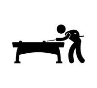 Billiards Player Pub Games Vinyl Wall Sticker Cartoon Sports and Hobbies Wall Stickers Games Art Decals for Baby Kids Room Extra Large - 56x100cm