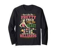 Billiards Pool Player Ball Girl Don't Let The Pretty Face Long Sleeve T-Shirt