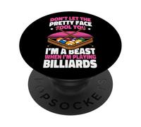 Billiards Pool Player Ball Girl Don't Let The Pretty Face PopSockets Adhesive PopGrip