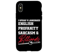 Billiards Pool Player Ball I Speak 4 Languages English Case for iPhone X/XS