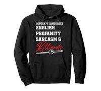 Billiards Pool Player Ball I Speak 4 Languages English Pullover Hoodie