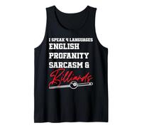 Billiards Pool Player Ball I Speak 4 Languages English Tank Top