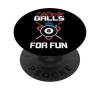 Billiards Pool Player Ball Pun I Break Balls For Fun PopSockets Adhesive PopGrip