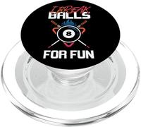 Billiards Pool Player Ball Pun I Break Balls For Fun PopSockets PopGrip for MagSafe