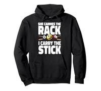 Billiards Pool Player Ball Pun She Carries The Rack I Hold Pullover Hoodie