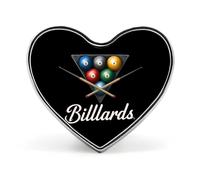 Billiards Print Sports Brooch Pins Heart Badge Collar Lapel Pins Dress Backpack Accessories