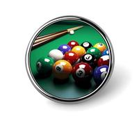 Billiards Round Brooch Pin Aluminum Alloy Badge Pin Personalized Lapel Pin with Smooth Edges Fashion Accessories for Shirts Jackets