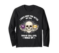 Billiards Skull Pool Snooker Billiard Ball Table Nine-Ball Long Sleeve T-Shirt