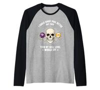 Billiards Skull Pool Snooker Billiard Ball Table Nine-Ball Raglan Baseball Tee