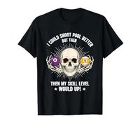 Billiards Skull Pool Snooker Billiard Ball Table Nine-Ball T-Shirt
