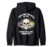 Billiards Skull Pool Snooker Billiard Ball Table Nine-Ball Zip Hoodie