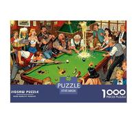 Billiards Snooker Wooden Jigsaw Puzzle Waterproof 1000 Piece Puzzles for Adults Challenging And Brainteasing Home Decoration