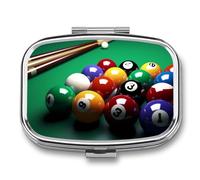 Billiards Travel Pill Organizer A Daily Pill Box for Supplements 2 Compartment Pill Case Convenient for Carrying and Storing Medicines Box