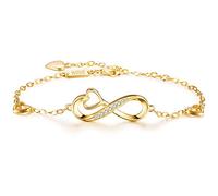 Billie Bijoux Womens 925 sterling Silver Infinity Endless Love Symbol Charm Adjustable Women's Bracelet for Mother's Day (J)