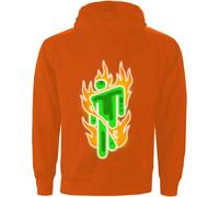 Billie Eilish Airbrush Flames Blohsh Pullover Hoodie in Orange | Size: 2XL Billie Eilish Orange 2XL
