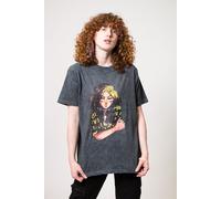 Billie Eilish Anime Billie Dip Dye Mineral Wash T-Shirt in Black | Size: Medium Billie Eilish Black M