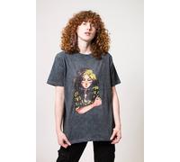 Billie Eilish Anime Billie Dip Dye Mineral Wash T-Shirt in Black | Size: Small Billie Eilish Black S