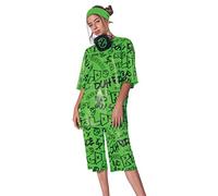 Billie Eilish Costume, Official Green Oversize Top and Shorts for Kids, Musical Artist Inspired Outfit (Child X-Large (14-16))