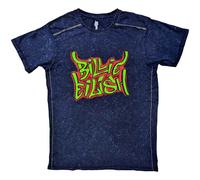 Billie Eilish Graffiti Snow Wash T-Shirt in Navy | Size: 2XL Billie Eilish Navy 2XL