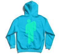 Billie Eilish Hoodie Logo and Blohsh Official Neon Blue Pullover M