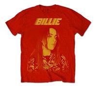 Billie Eilish Men's BILLIETS15MR01 T-Shirt, Red, Small (36" - 38")