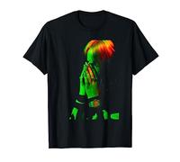 Billie Eilish Official Hands Face Photo Neon Black T-Shirt