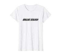 Billie Eilish Official Racer Logo White T-Shirt, Women, White, X-Large