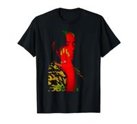 Billie Eilish Official Red Nails Photo Neon Black T-Shirt